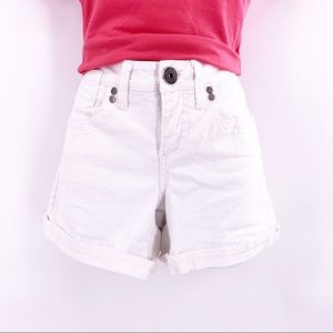 White jean shorts
